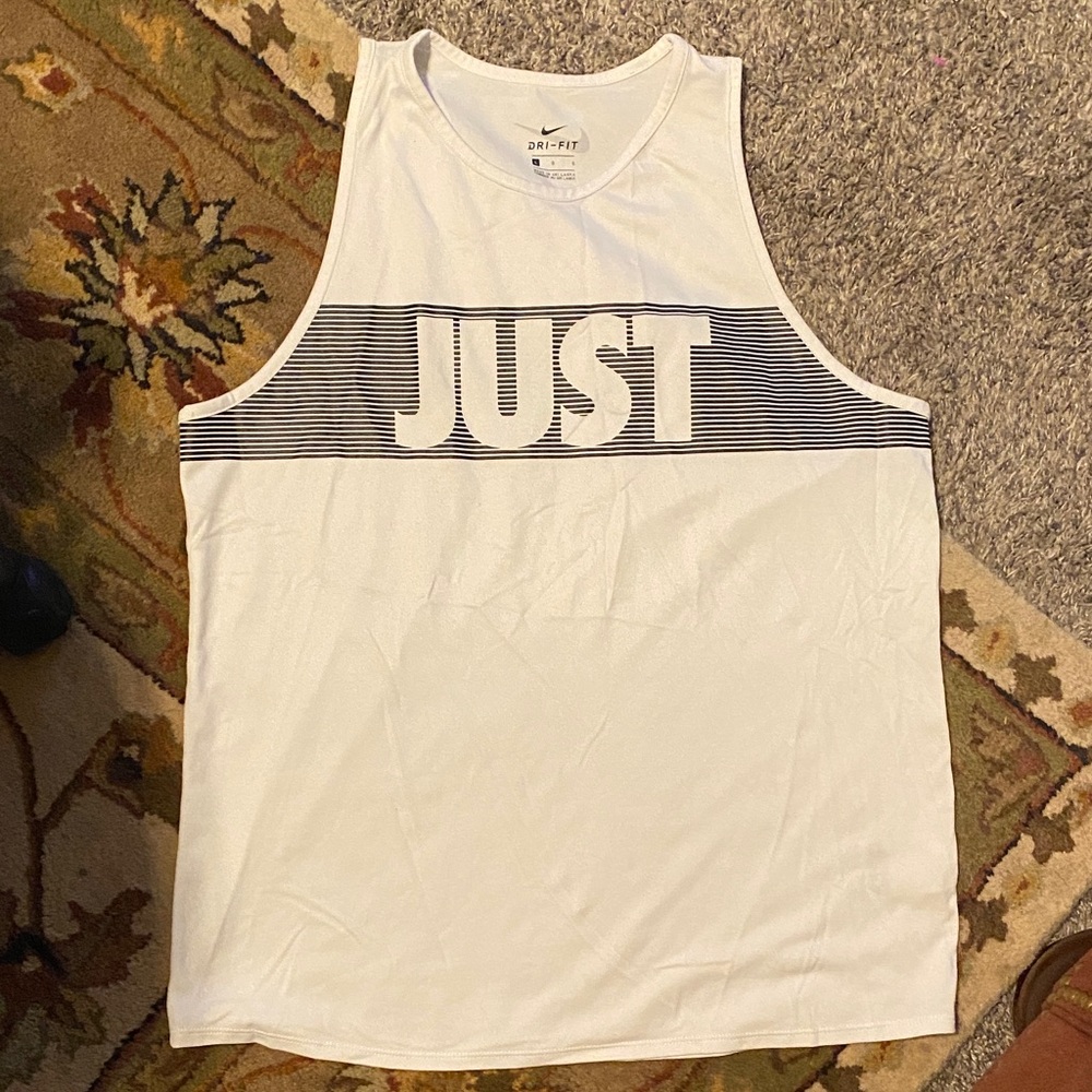 Nike large women’s White 'Just' Tank Top